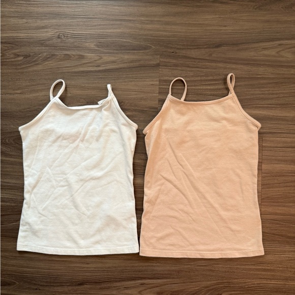 Cat & Jack Girls White and Peach Tank Tops size XS 4/5 - Picture 2 of 3